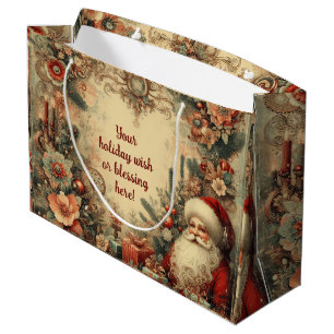 Create Your Own Victorian Santa Claus Christmas Large Gift Bag