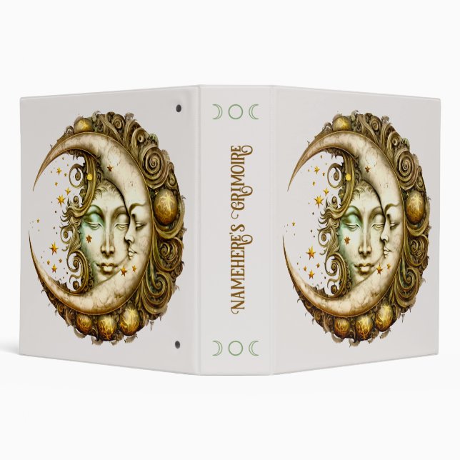 Create Your Own Victorian Steampunk Moon Goddess 3 Ring Binder (Background)