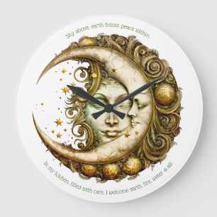 Create Your Own Victorian Steampunk Moon Goddess Large Clock