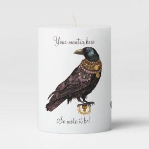 Create Your Own Victorian Steampunk Raven Pillar Candle