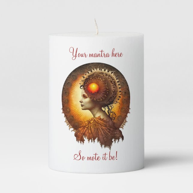 Create Your Own Victorian Sun Goddess Pillar Candle (Front)