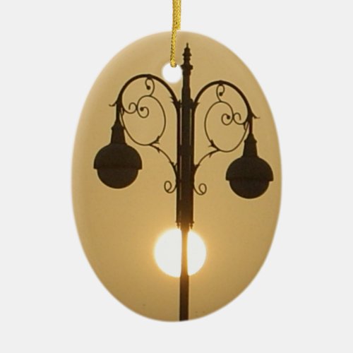 Create Your Own Victorian Sunset street light Ceramic Ornament