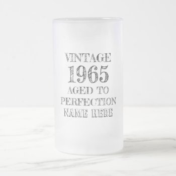 Create Your Own Vintage Birthday Frosted Glass Beer Mug by HasCreations at Zazzle