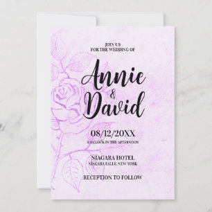 Create Your Own Vintage Etched Rose Wedding Invitation