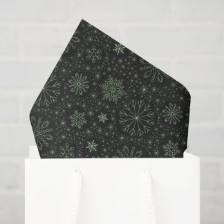 Create Your Own Vintage Minimalist Snowflakes Tissue Paper