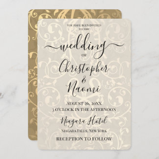 Create Your Own Vintage Ornate Metallic Pattern Invitation