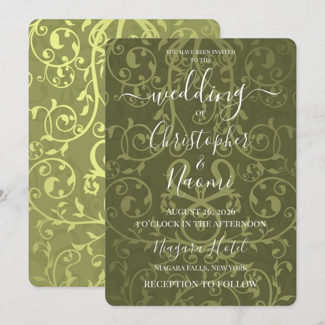 Create Your Own Vintage Pattern Wedding  Invitation (Front/Back)