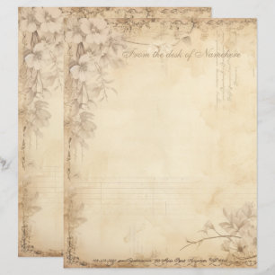 Create Your Own Vintage Shabby Chic Flowers Floral Letterhead