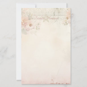 Create Your Own Vintage Shabby Chic Pink Roses Stationery