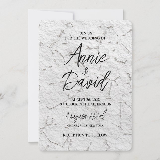Create Your Own Vintage Stone Texture Wedding Invitation (Front)