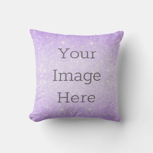 Create Your Own Violet Purple Glitter Dust Ombre Throw Pillow