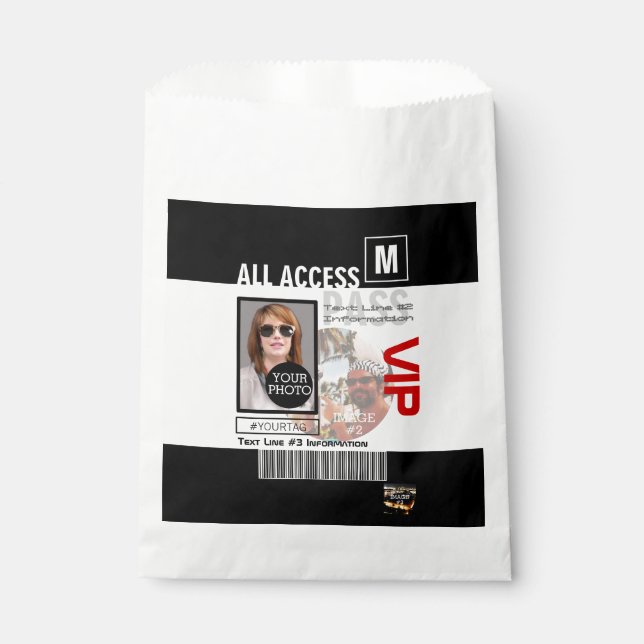 Create Your Own VIP Pass 8 ways to Personalize it Favor Bag (Front)