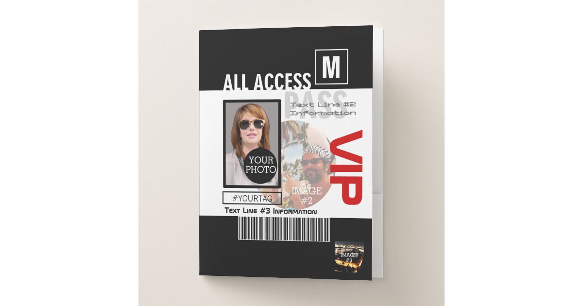 Create Your Own VIP Pass 8 ways to Personalize it Pocket Folder | Zazzle