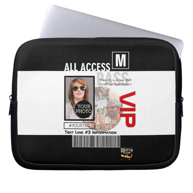 Create Your Own VIP Pass 8 ways to Personalize Laptop Sleeve | Zazzle