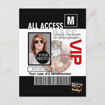 Create Your Own Vip Pass 8 Ways To Personalize! Postcard by AmericanStyle at Zazzle