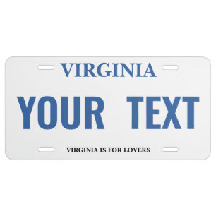 Create Your Own Virginia State Custom License Plate
