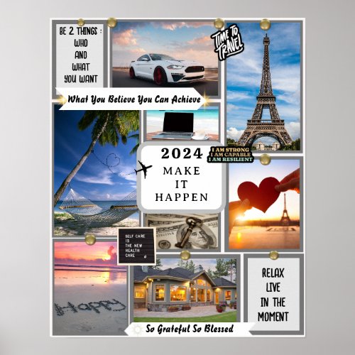 Create Your Own Vision Board Goal Manifesting  Poster