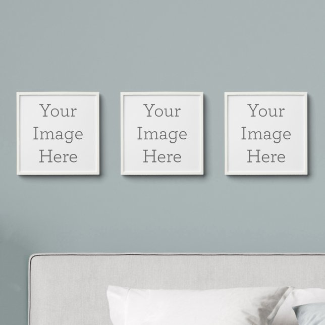 Photo Tiles, Style:Wall Tile - Peel and Stick 8"x8", SetSize:Set of 3, Size:8" x 8", Frame:White Frame with Photo Print (Bedroom)