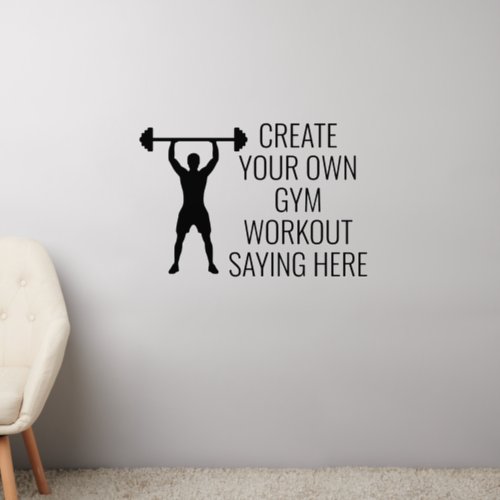 Create your own Wall Decal Saying Gym Workout 