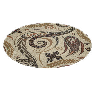 Create Your Own Warm Festive Tribal Harvest Cutting Board