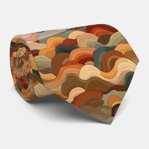 Create Your Own Warm Sunset Waves Neck Tie