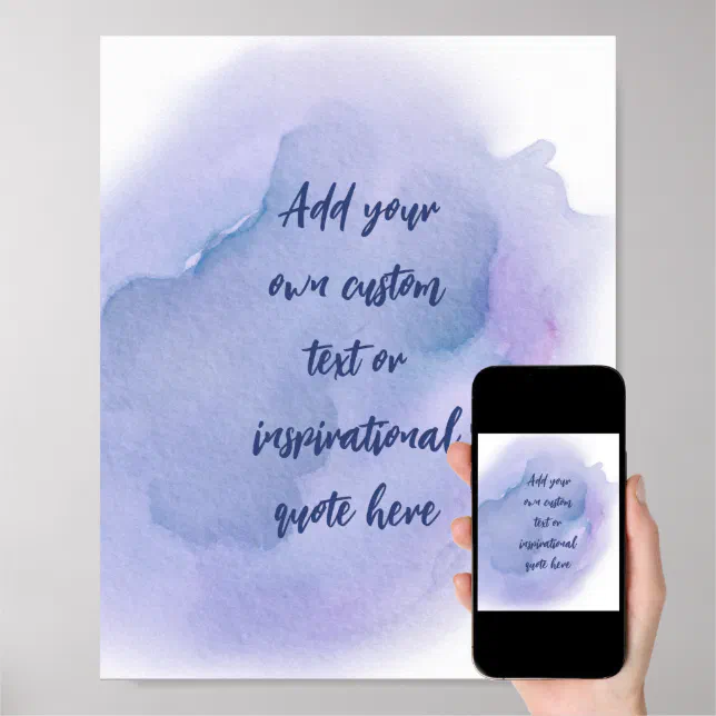 Create Your Own Watercolor Motivational Quote Poster | Zazzle