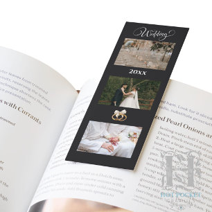 Create Your Own Wedding 3 Photo Collage Bookmarks