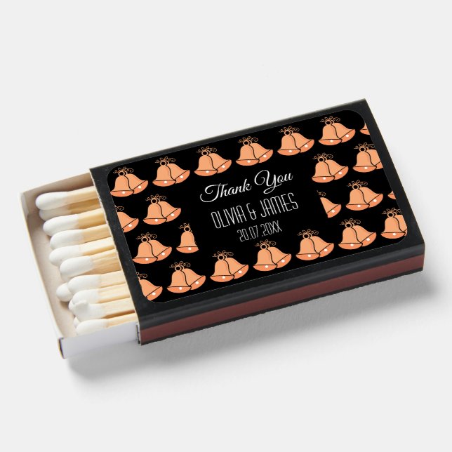 Create Your Own Wedding Bells Favor Matchboxes (Front Open)