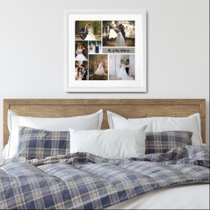 Create Your Own Wedding Collage - 7 Photos Framed Art