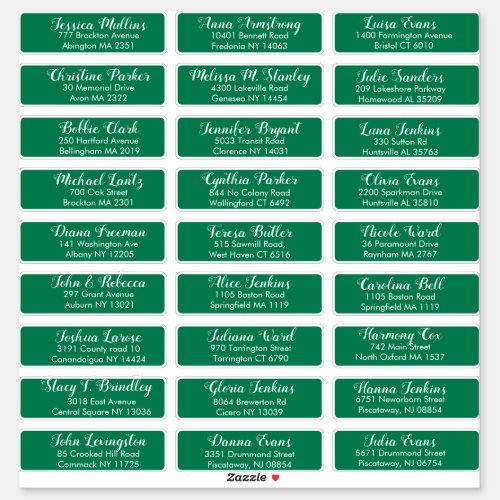 Create Your Own Wedding Guest Address Green Sticker
