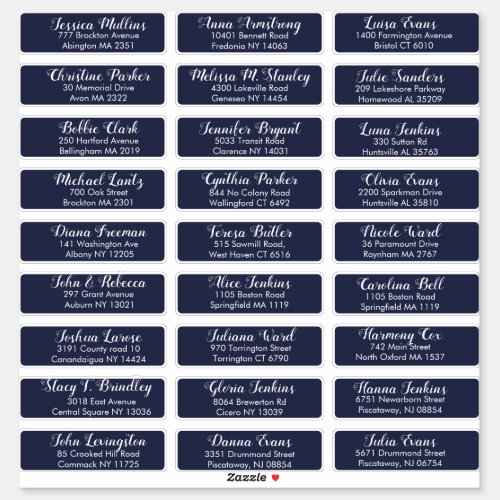 Create Your Own Wedding Guest Address Navy Blue Sticker