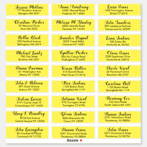 Create Your Own Wedding Guest Address Yellow Sticker