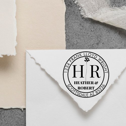 Create Your Own Wedding Monogram Return Address Self_inking Stamp