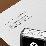 Create your own wedding names return address self-inking stamp<br><div class="desc">Custom personalized elegant typography bride and groom names wedding return address ink stamp. Ideal for weddings, couple current or seasonal holiday mailings, as a wedding gift, housewarming, or anniversary. You can choose among 9 ink colors. PLEASE NOTE: If your text is longer than the template's text, please select a bigger...</div>