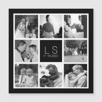 Create Your Own Wedding Photo Collage Monogram by JustWeddings at Zazzle