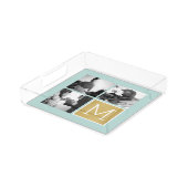 Create Your Own Wedding Photo Collage Monogram Acrylic Tray (Angled)