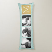 Create Your Own Wedding Photo Collage Monogram Body Pillow (Back (Vertical))