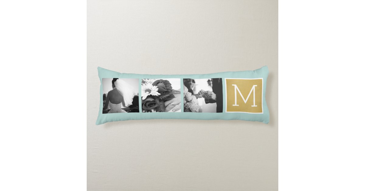 Create Your Own Wedding Photo Collage Monogram Body Pillow Zazzle Com