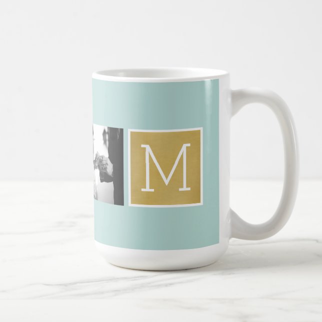 Create Your Own Wedding Photo Collage Monogram Coffee Mug (Right)