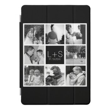 Create Your Own Wedding Photo Collage Monogram Ipad Pro Cover by JustWeddings at Zazzle