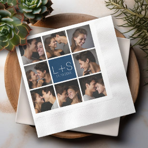 Create Your Own Wedding Photo Collage Monogram Napkins