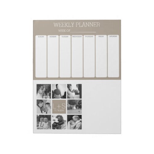 Create Your Own Wedding Photo Collage Monogram Notepad