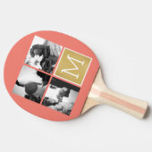 Create Your Own Wedding Photo Collage Monogram Ping-Pong Paddle (Side)