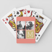 Create Your Own Wedding Photo Collage Monogram Playing Cards (Back)
