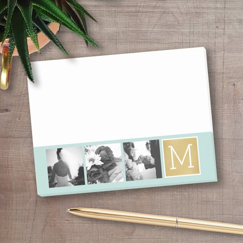 Create Your Own Wedding Photo Collage Monogram Post_it Notes