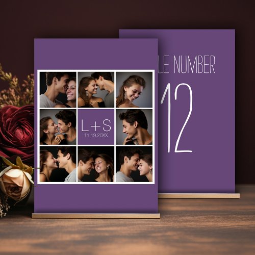 Create Your Own Wedding Photo Collage Monogram Table Number