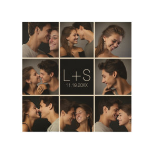 Create Your Own Wedding Photo Collage Monogram Wood Wall Decor