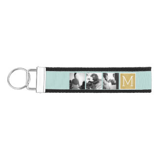 Create Your Own Wedding Photo Collage Monogram Wrist Keychain