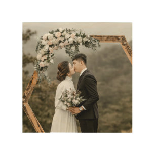 Create Your Own Wedding Photo Couple Wood Wall Art