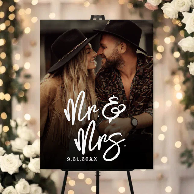 Simple Photo Sign Create Your Own Wedding Photo Sign | Zazzle